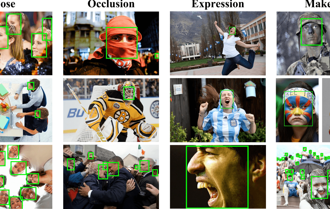 View of facial datasets for computer vision platform training.