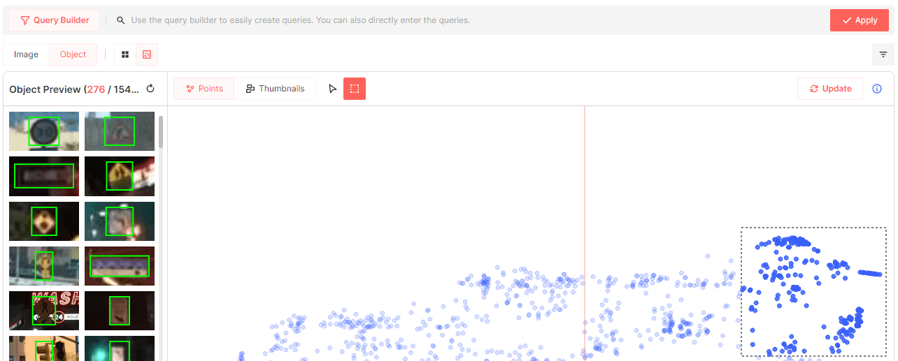 Scatter View now allows teams to view the distribution of their computer vision datasets on an object-by-object basis.