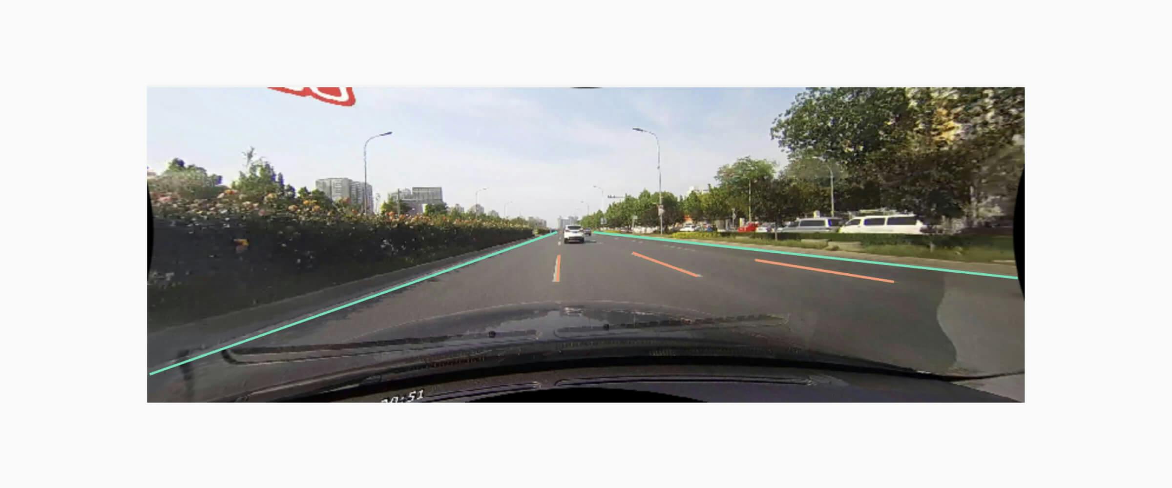 Example of polyline annotation for computer vision.